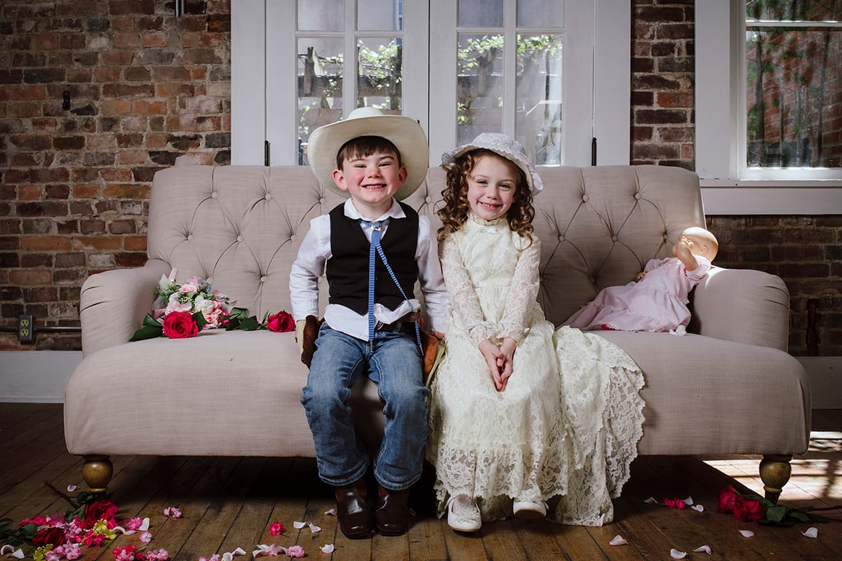 Vintage Childrens Photoshoot Candid Horizontal