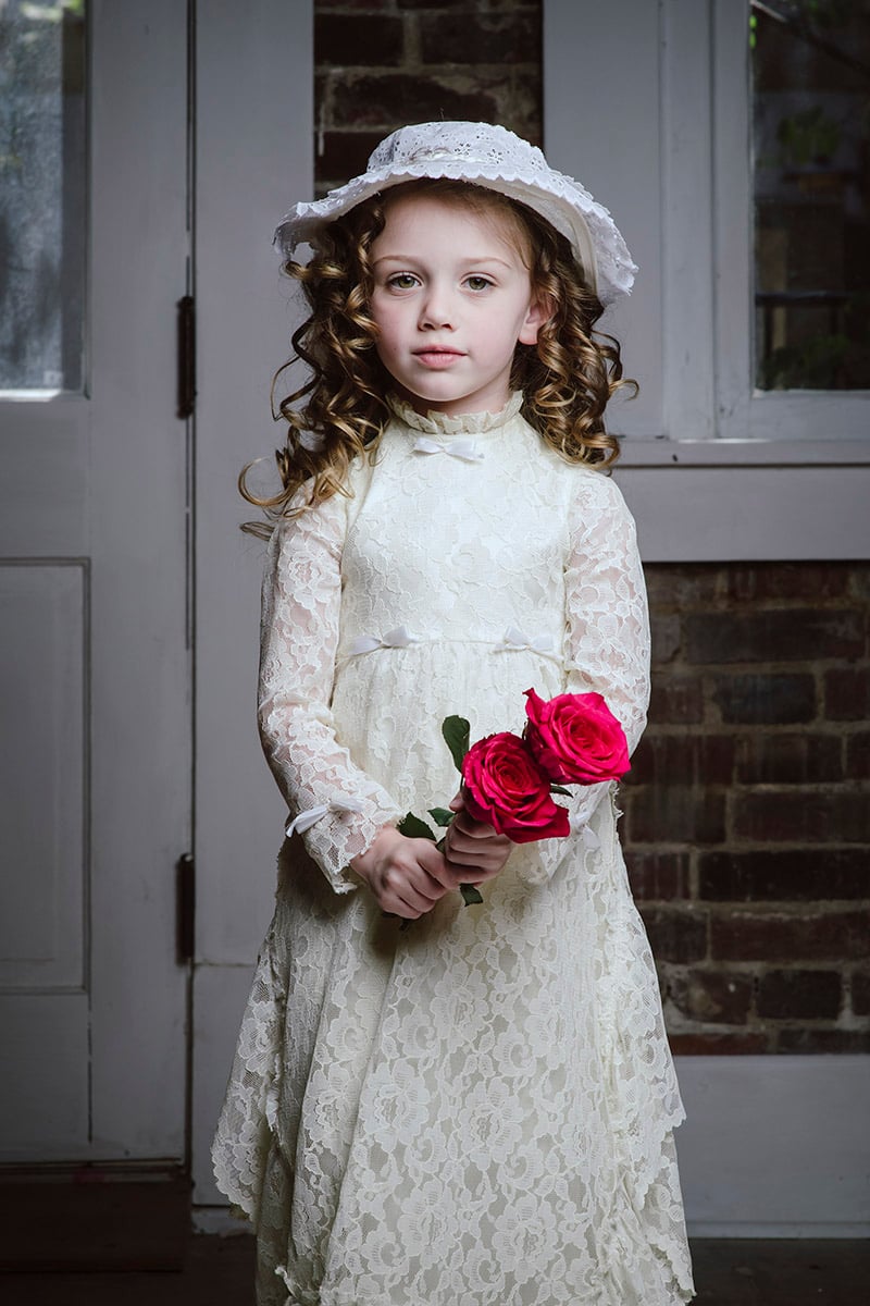 Vintage Childrens Photoshoot Girl Miniature Bride